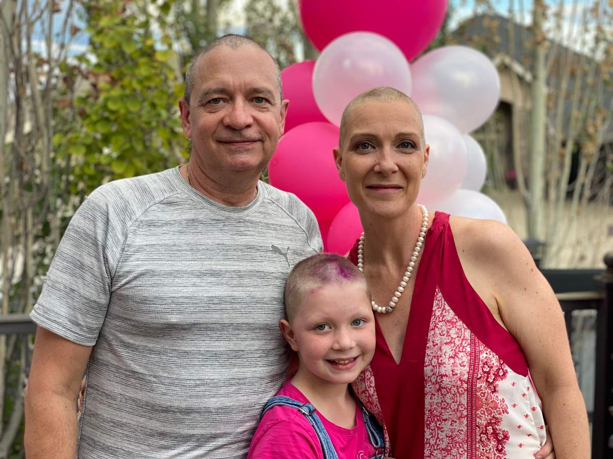 Heidi Hadubiak, 43, battles breast cancer with the support of her family.