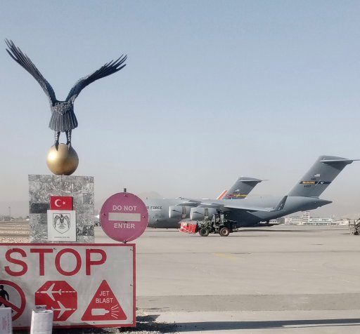 Photo taken by Fatimah’s family at Kabul airport, Aug. 25, 2021.