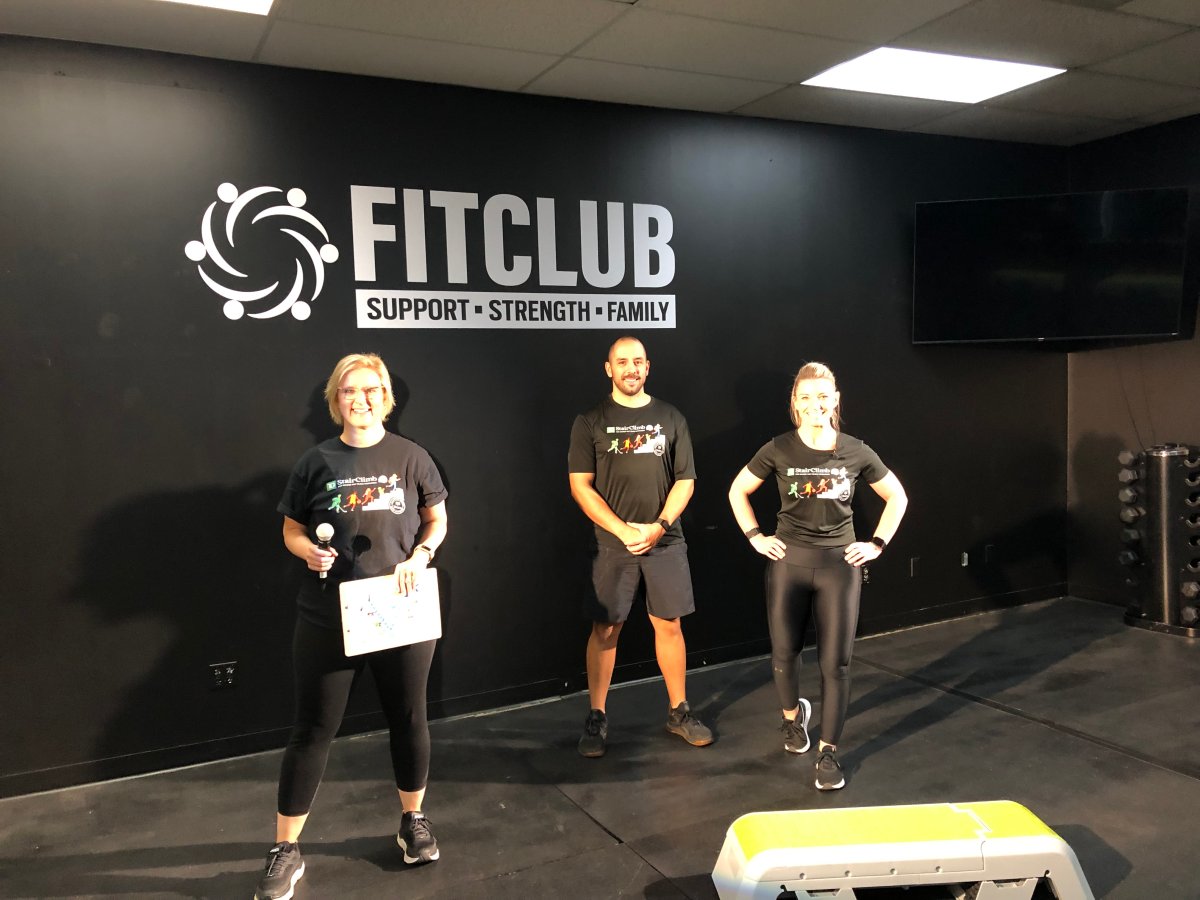 United Way Elgin Middlesex president and CEO Kelly Ziegner (left) helped kick off the series of virtual Step Up Sessions on Friday from FitClubs Bootcamps.