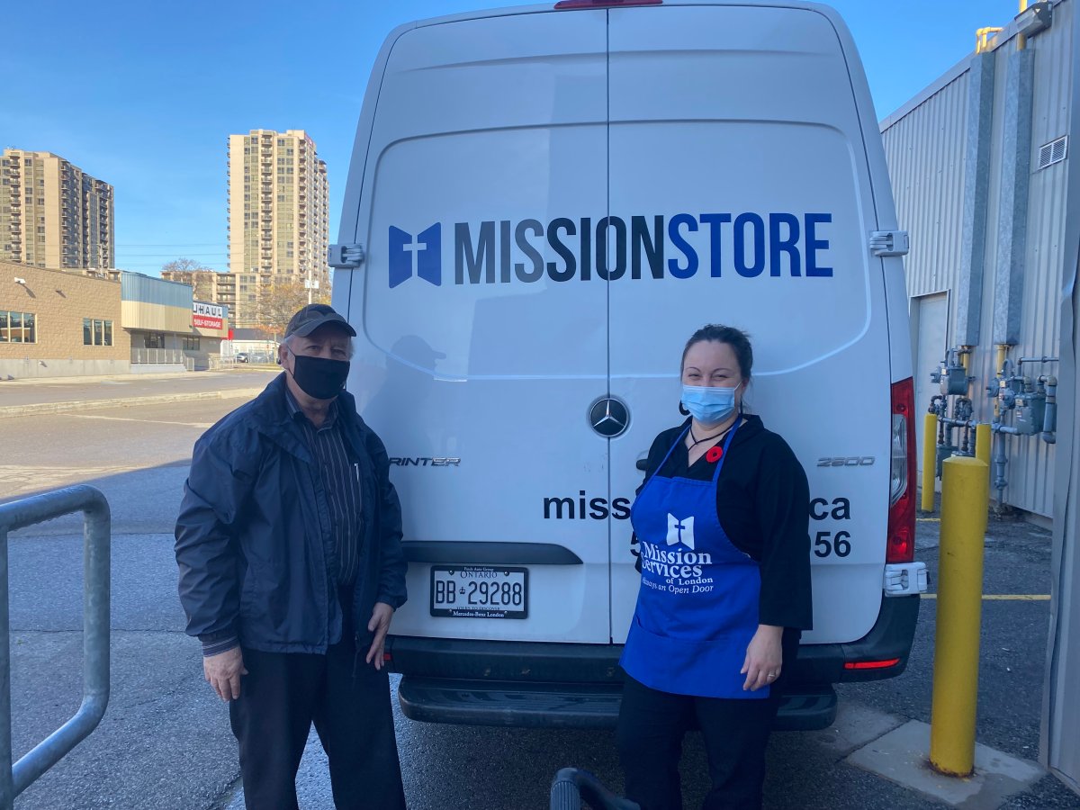 Mission Services of London loading up donations for its Warm Hands - Warm Hearts Outreach Program.