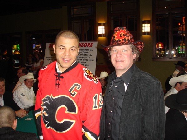 Jerome Iginla with Darren Lund.