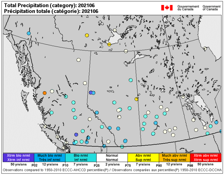 Total Precipitation for June 2021