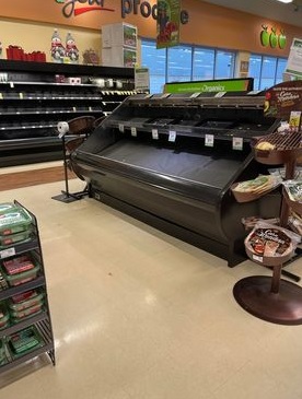 Bare shelves in Kamloops