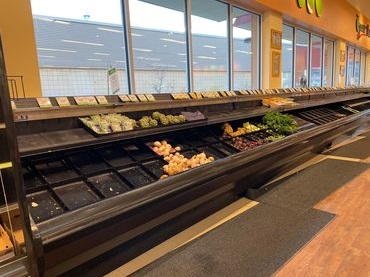 Bare shelves in Kamloops