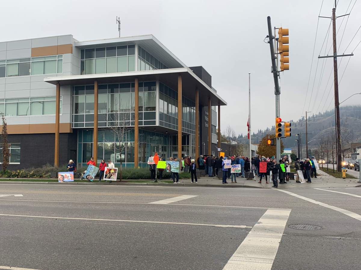 One protest organizer, David Lindsay, says not all police officers are on board with the federal vaccine mandate announced in early October. He said the rally was to show them they're not alone.