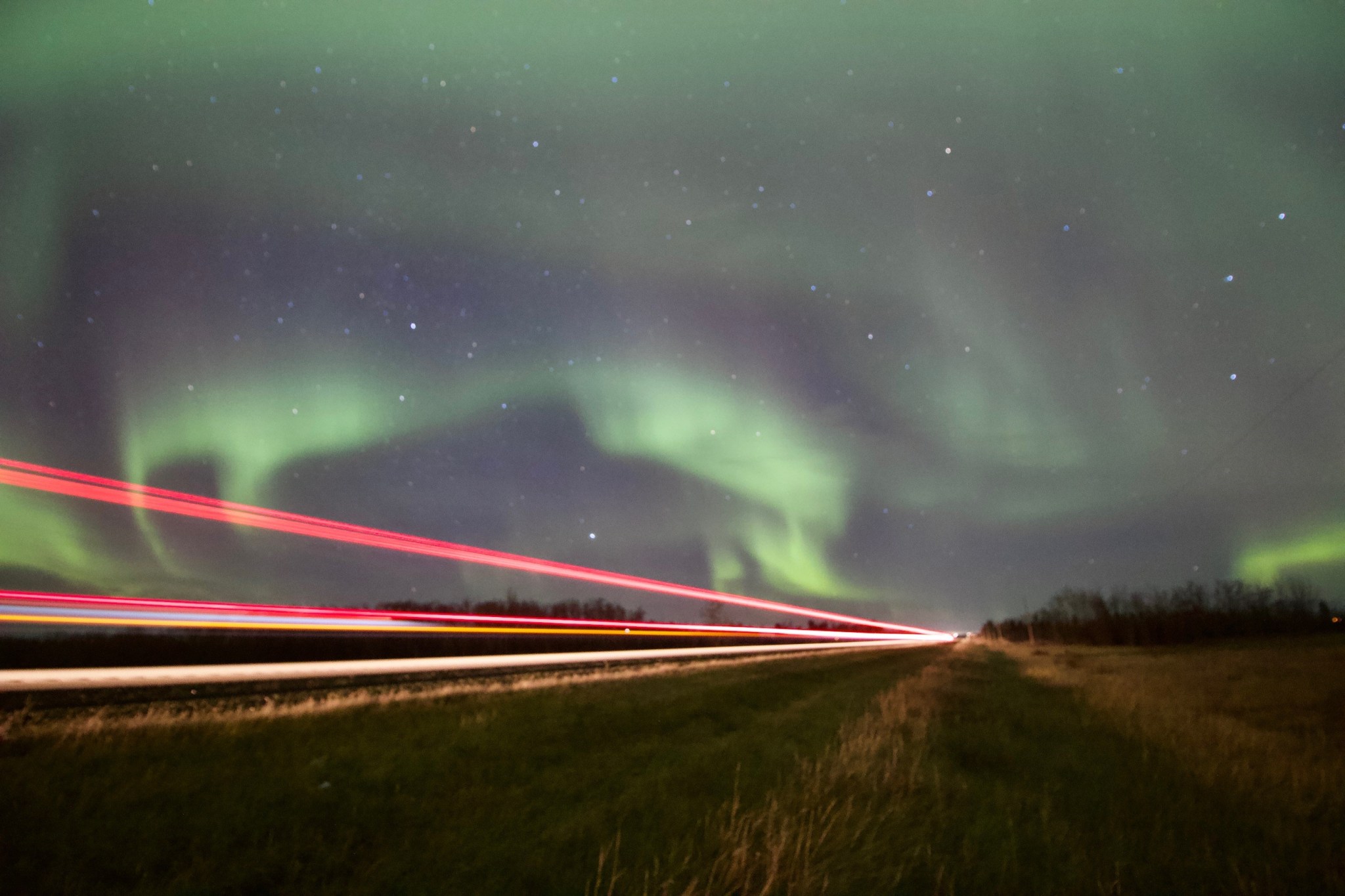 An aurora borealis spotted north of Edmonton on Thursday, Nov. 4, 2021.