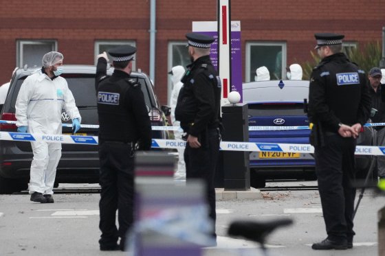 Police investigate after a terrorist incident occurred near Liverpool Women's Hospital in the U.K.