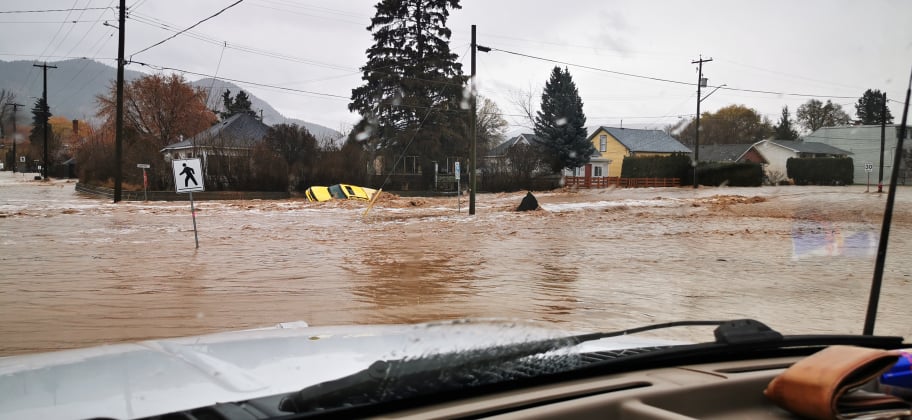 Flooding in Merritt, B.C. on Monday, November 15, 2021.