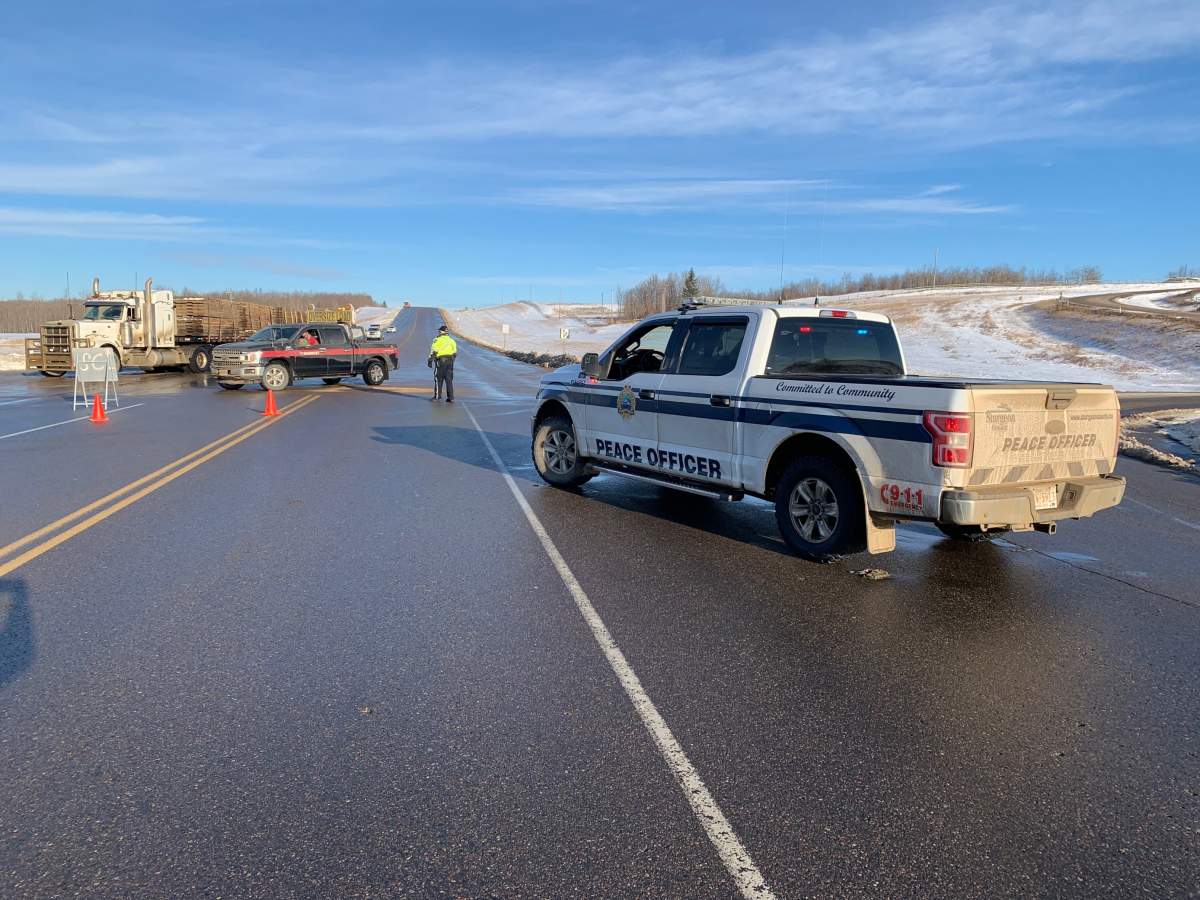 A fatal collision between a semi tractor trailer and a pickup truck happened on Highway 28, north of Gibbons between Township Road 570 and 564 on Thursday, November 25, 2021.