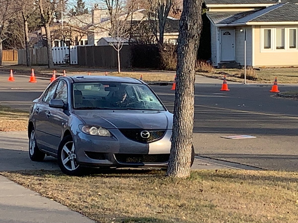 Edmonton police closed an area near Lago Lindo Elementary School on Nov. 4 to investigation a vehicle-pedestrian collision.