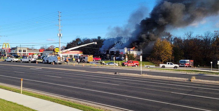 Large fire erupts at business in Midland, 1 person taken to hospital