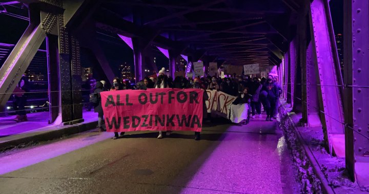 Edmontonians march in solidarity with Wet’suwet’en people who oppose Coastal GasLink project