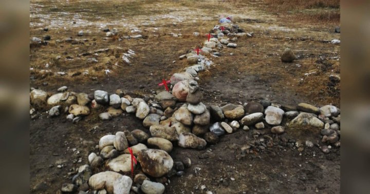 Blackfoot elder calls for education after stone marker vandalized at Nose Hill Park in Calgary