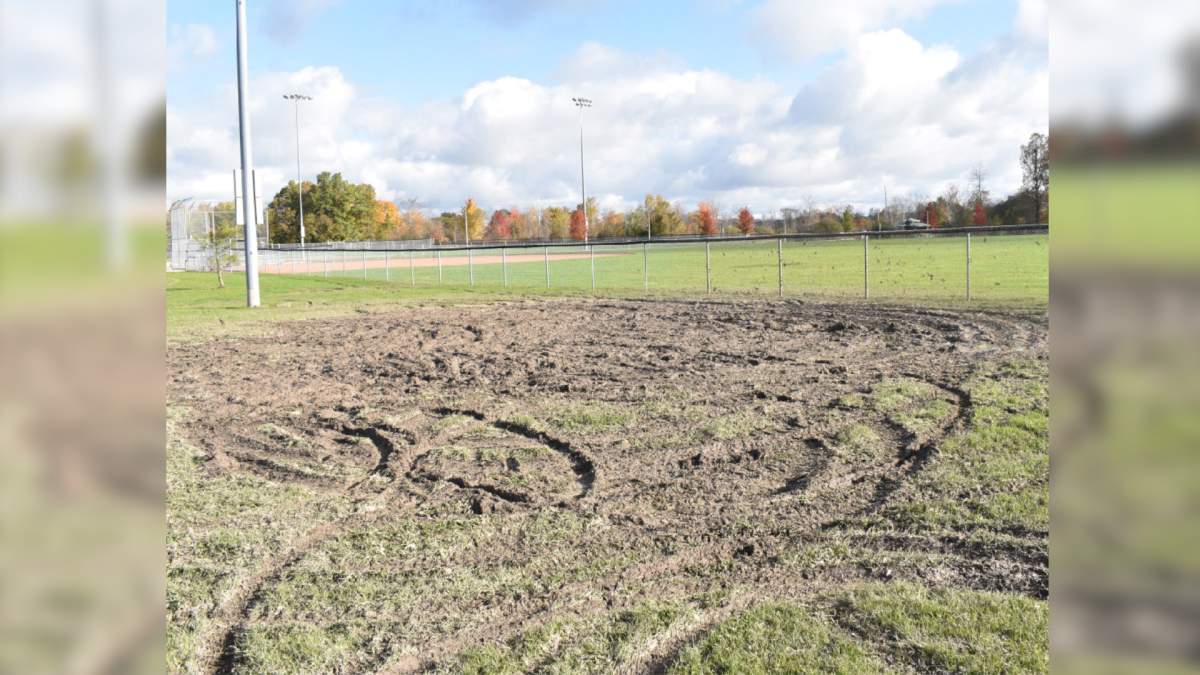 Police say over $10,000 worth of damage was inflicted on two public fields in Niagara Falls on Oct. 31. It’s alleged a pair of off-road riders are responsible.