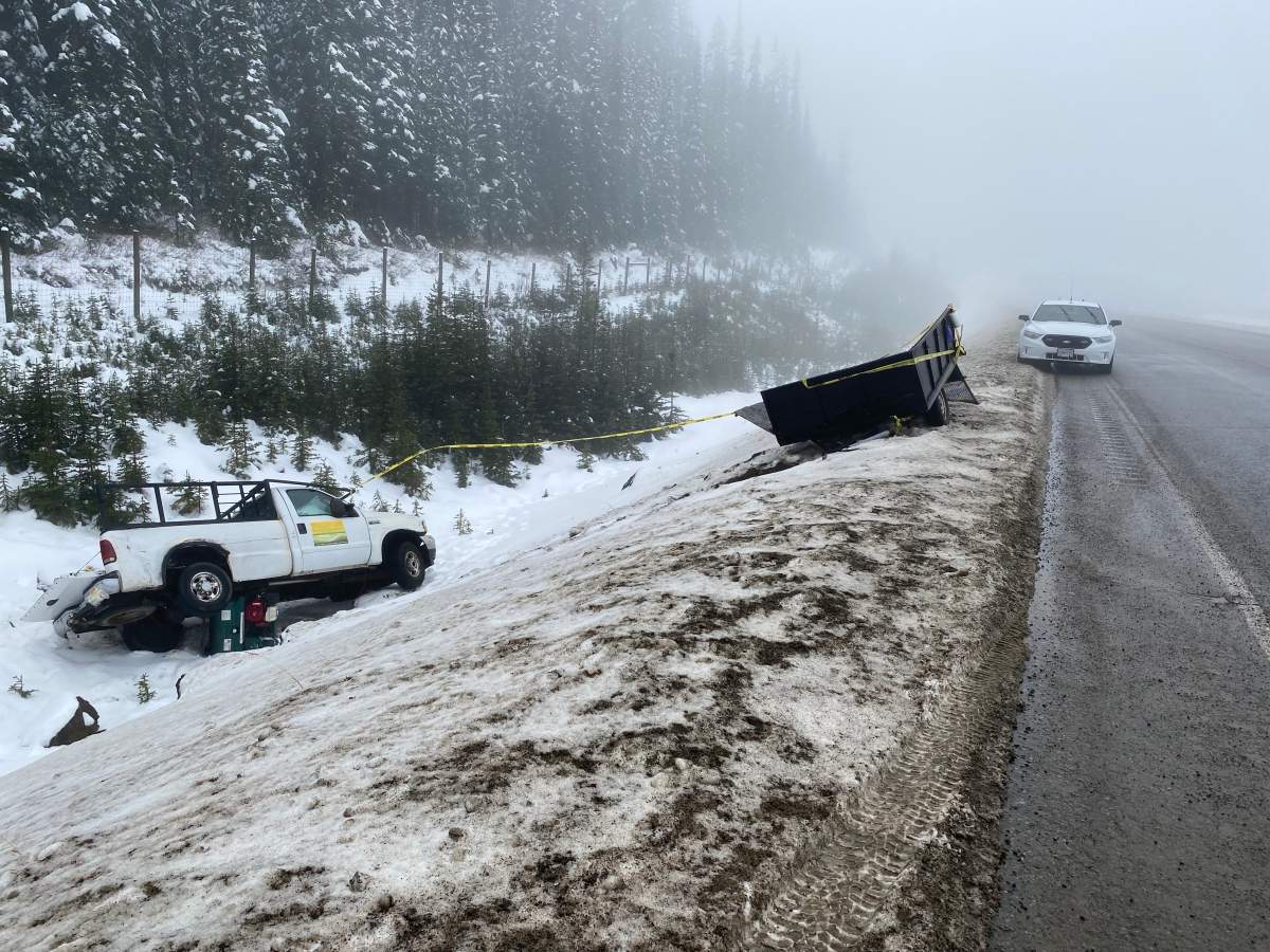 The single-vehicle accident happened around 3 p.m., at the Pennask Summit.