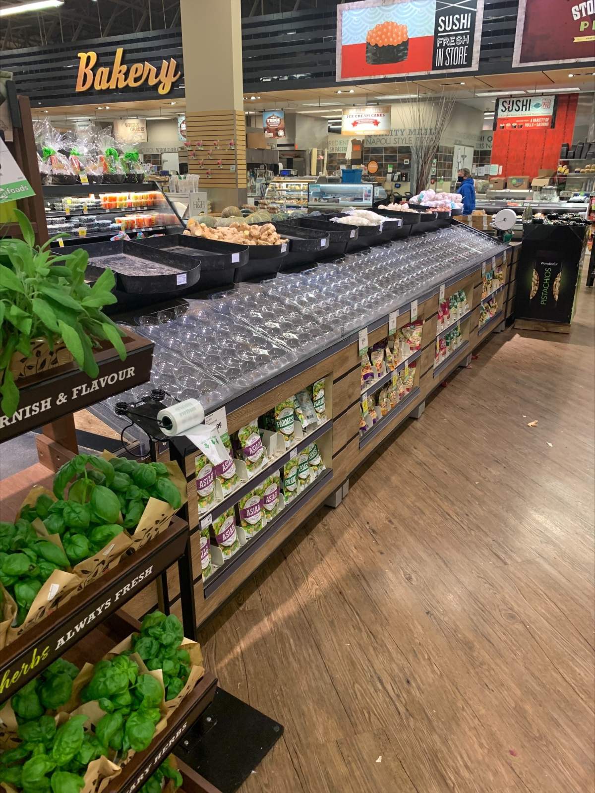 Shelves in an Abbotsford grocery store Tuesday.