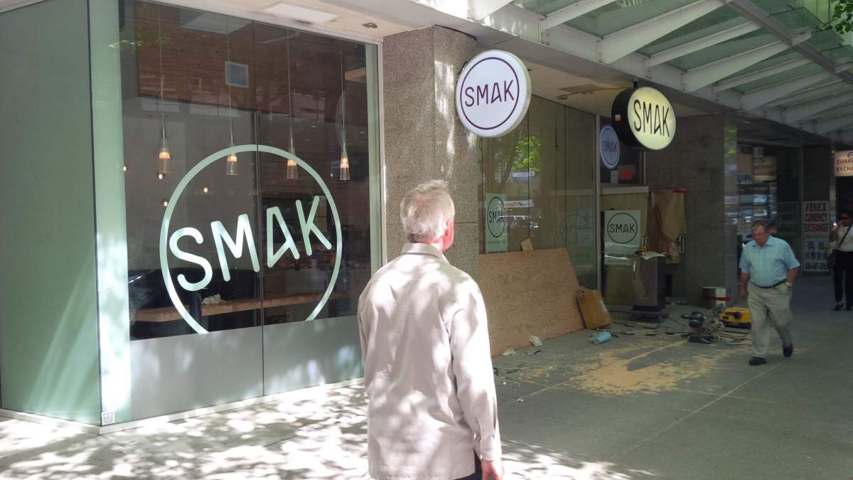 The exterior of SMAK on West Pender before its opening in May 2013.