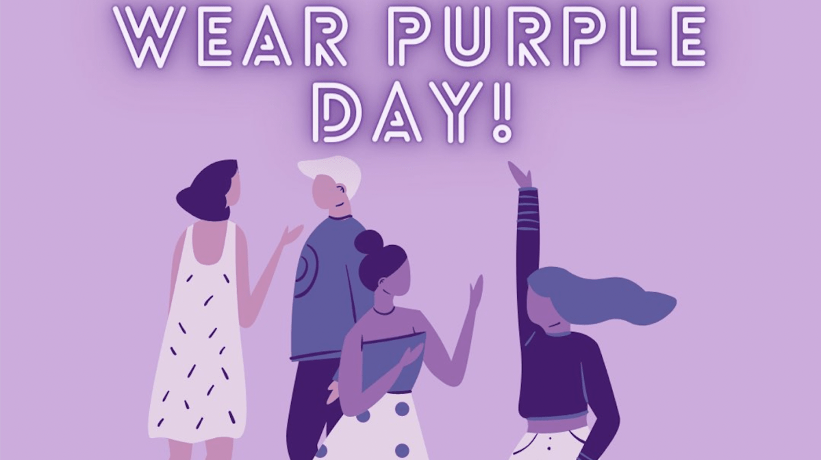 Wear purple day in support of ending women abuse. 