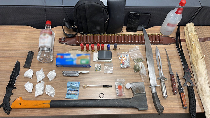 A man from the Ahtahkakoop Cree Nation is facing charges in relation to police discovering drugs and weapons in abandoned vehicles on the Mistawasis First Nation.