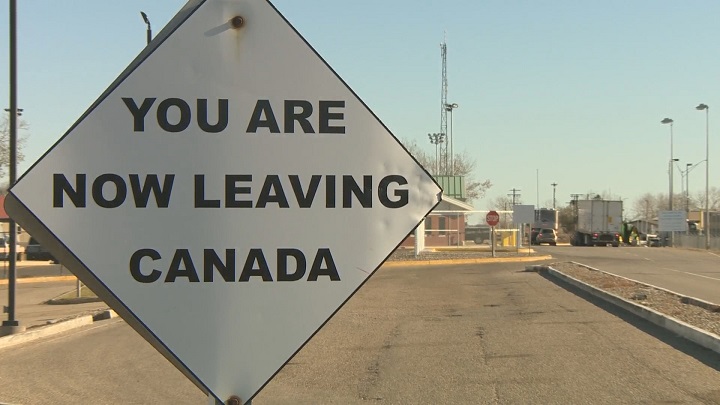 Vehicles were seen lined up at border crossings in Saskatchewan on Monday as Canadians awaited to drive into the United States for the first time since 2020.