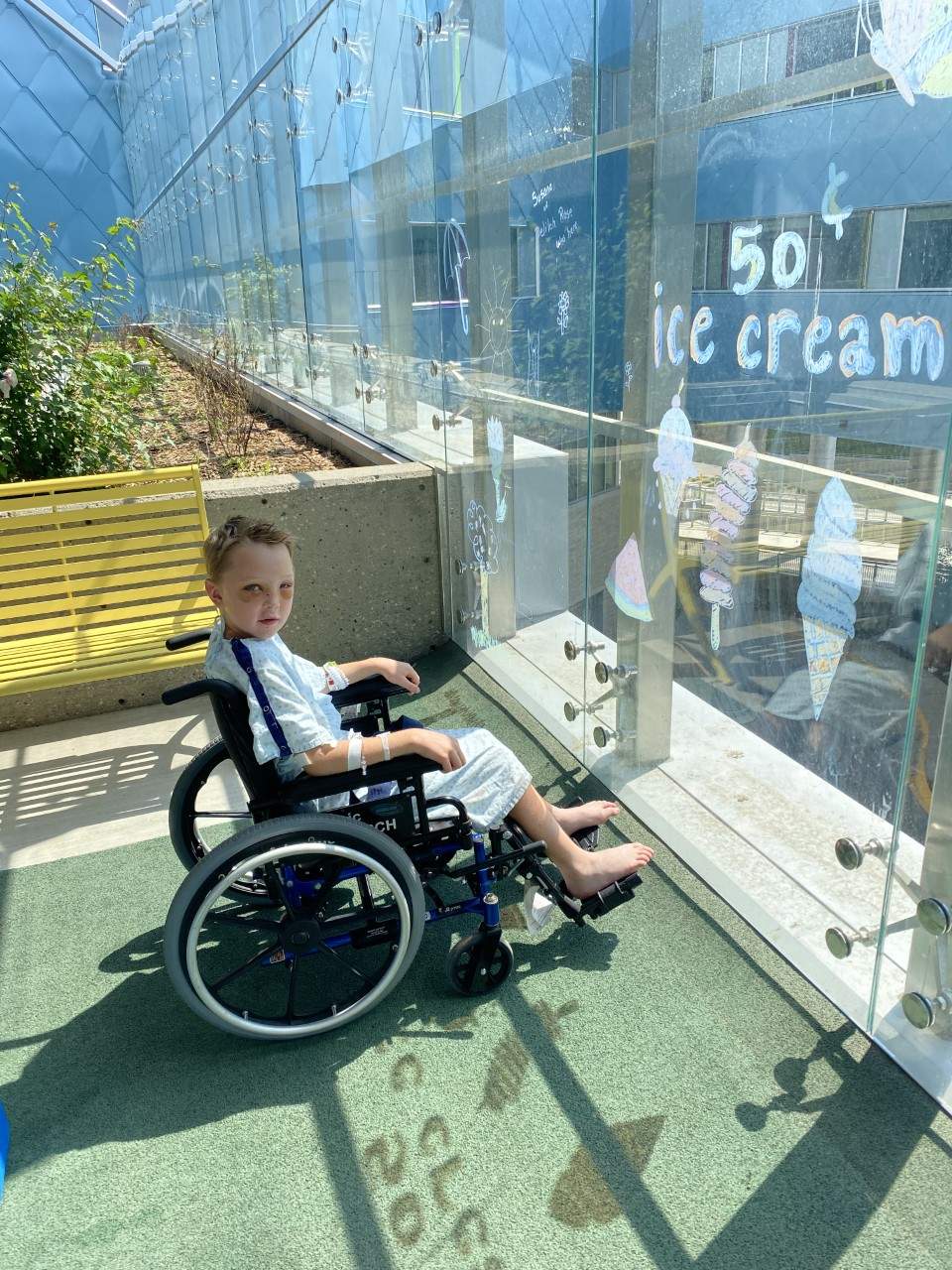 Easton Daae in the Jim Pattison Children’s Hospital.