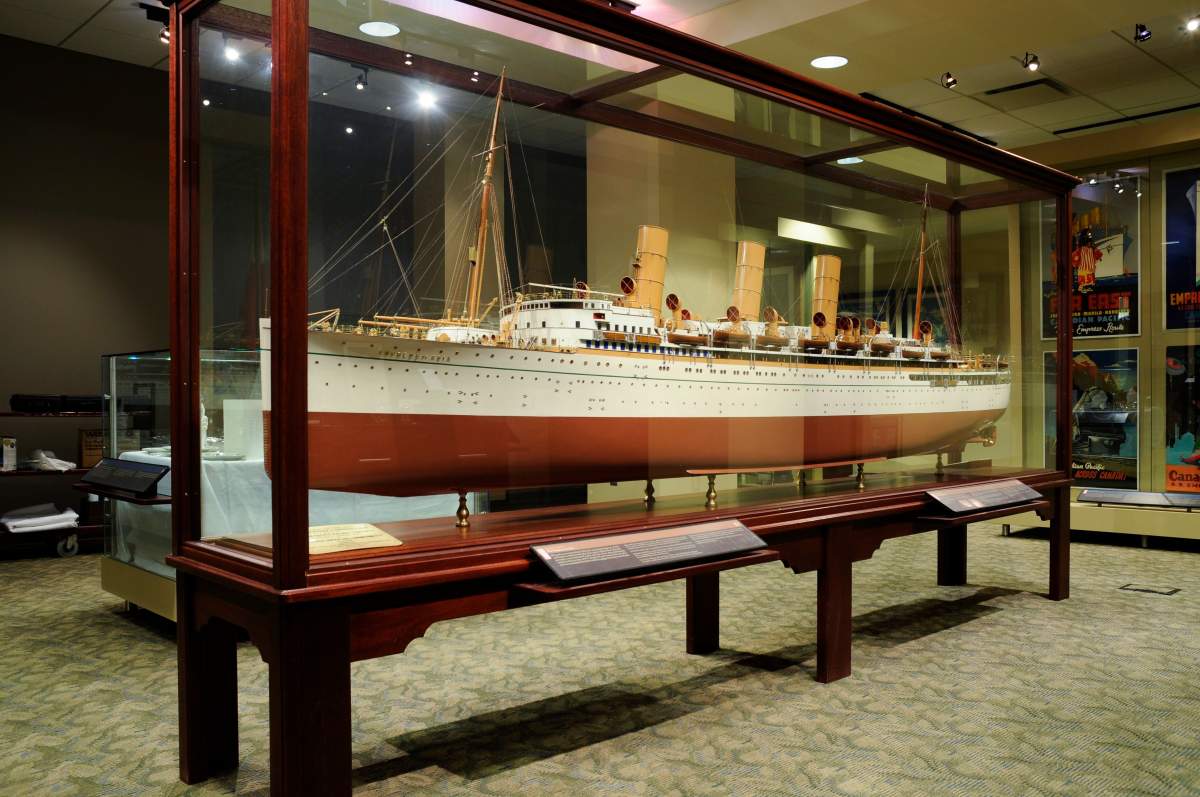 The Empress of Asia ship model Dr. Wallace Chung restored by hand over six years.