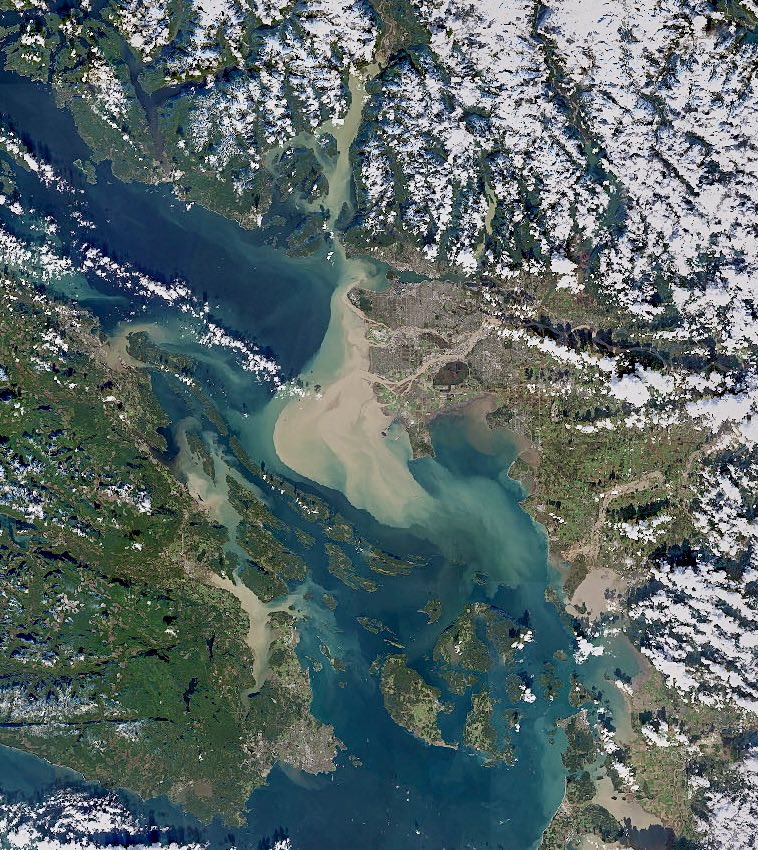 B.C.'s flood and runoff into the Fraser River could be seen from space.
