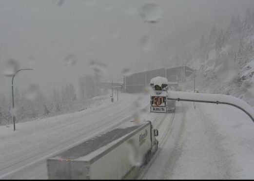 The Coquihalla got a lot of snow Tuesday, as illustrated with this Drive BC picture from Nov. 10. 