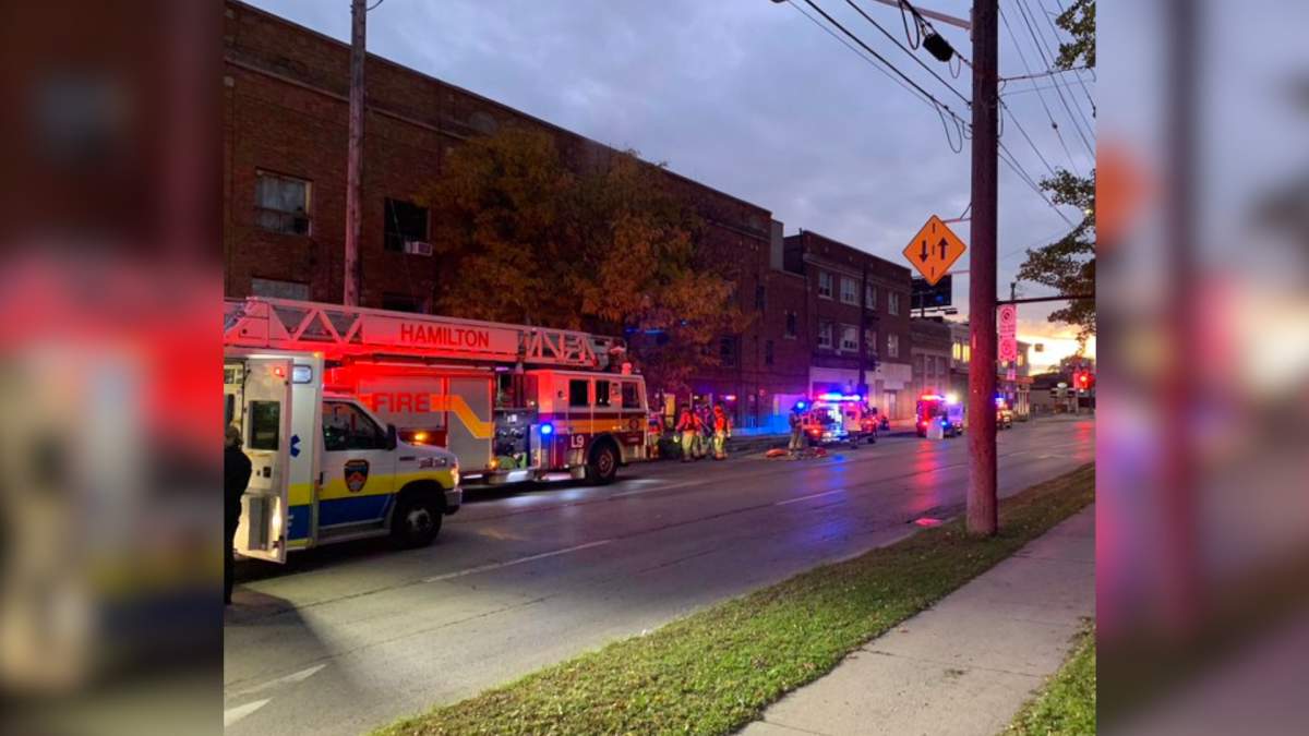 Hamilton fire says two people had to be rescued from an apartment blaze on Main Street East Nov. 4, 2021.