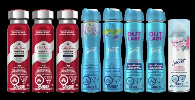 Health Canada has recalled eight deodorants in aerosol cans.
