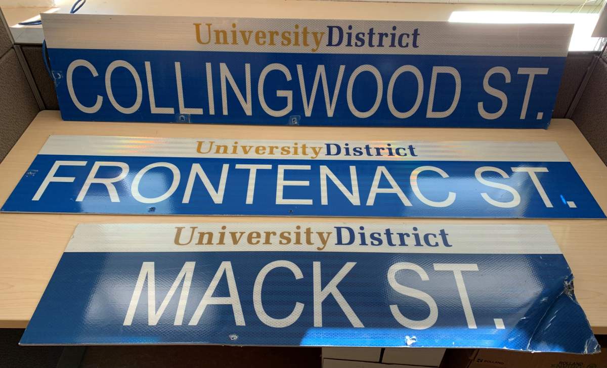 Street signs being stolen in the University District is nothing new, however this year Kingston Police, Kingston Fire and Rescue and Kingston Regional Ambulance Service all noticed more street signs missing than in past years. And it made their jobs harder.