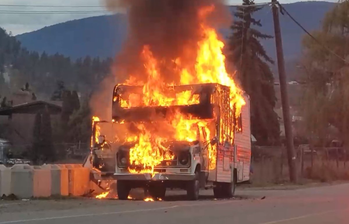 A motorhome fire on Old Vernon Road Nov. 27, 2021. 