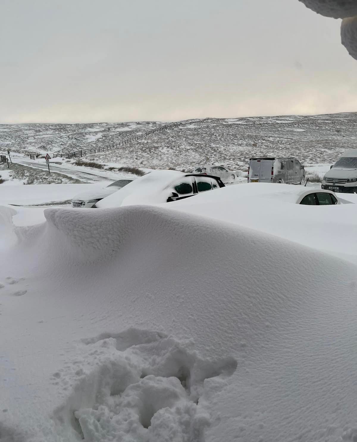 The Tan Hill Inn blocked by three feet of snow