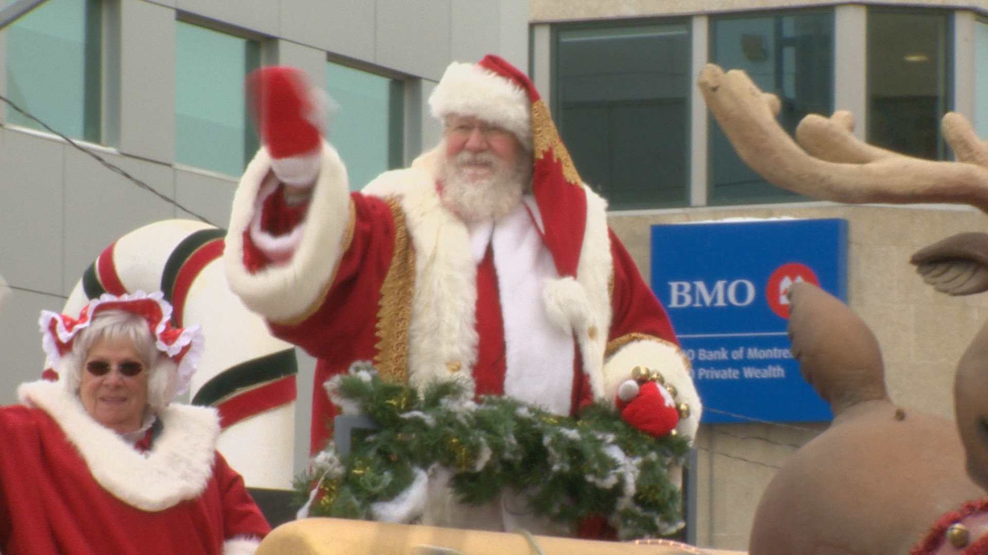Santa Claus on his float during the Saskatoon Santa Claus Parade 2021. 