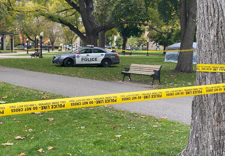 Toronto police on scene of a stabbing on Wednesday.