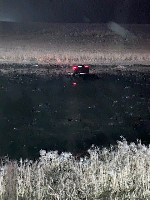 Saskatoon Fire responded to a report of a vehicle submerged in water early Sunday morning.