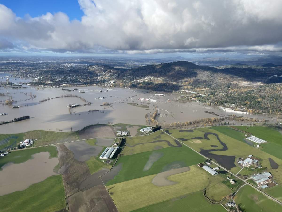 Flooding of Sumas Prairie near Abbotsford, B.C.
