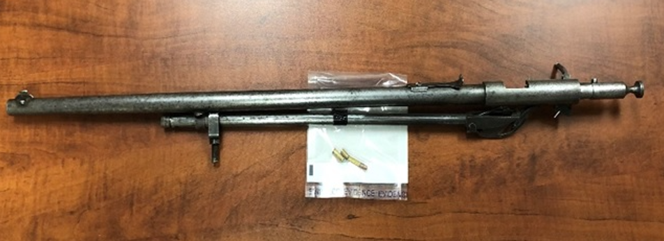 A weapon seized by officers.