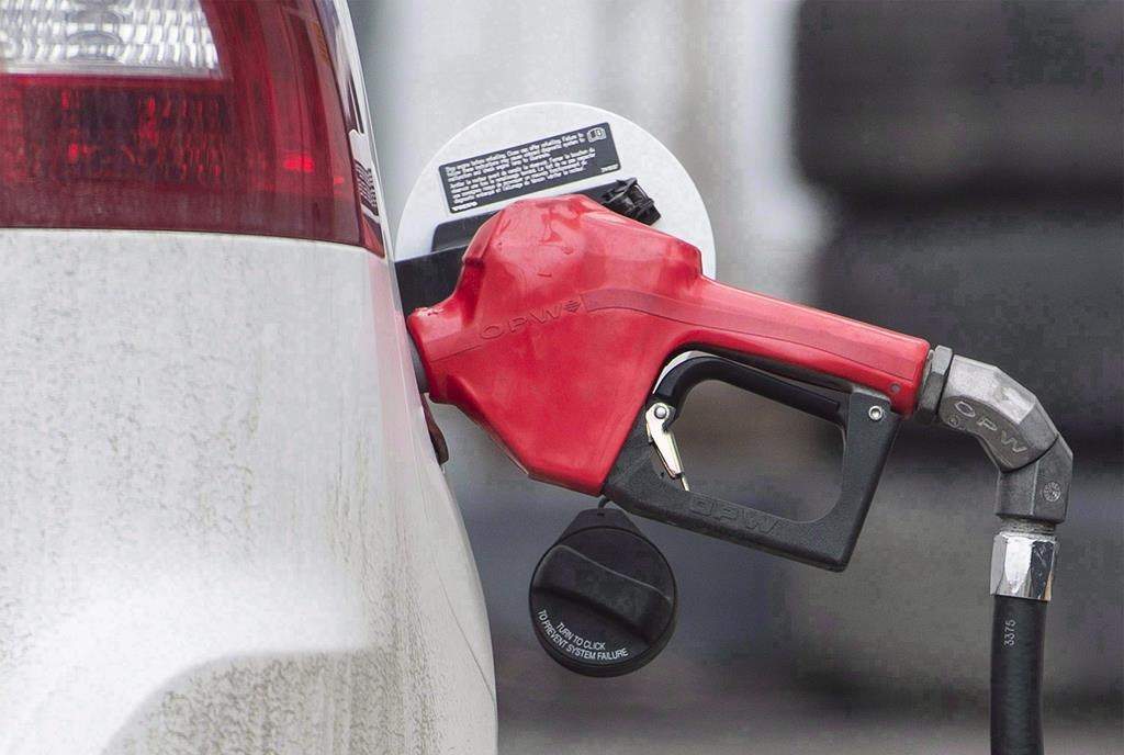 A gas pump is shown at a filling station in Montreal