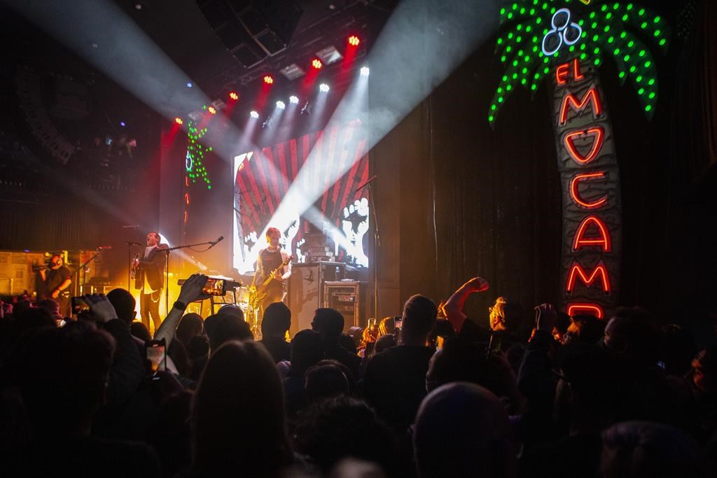 Our Lady Peace play to a packed crowd as they mark the reopening of the iconic Toronto music venue The El Mocambo on October 30, 2021. THE CANADIAN PRESS/Chris Young.