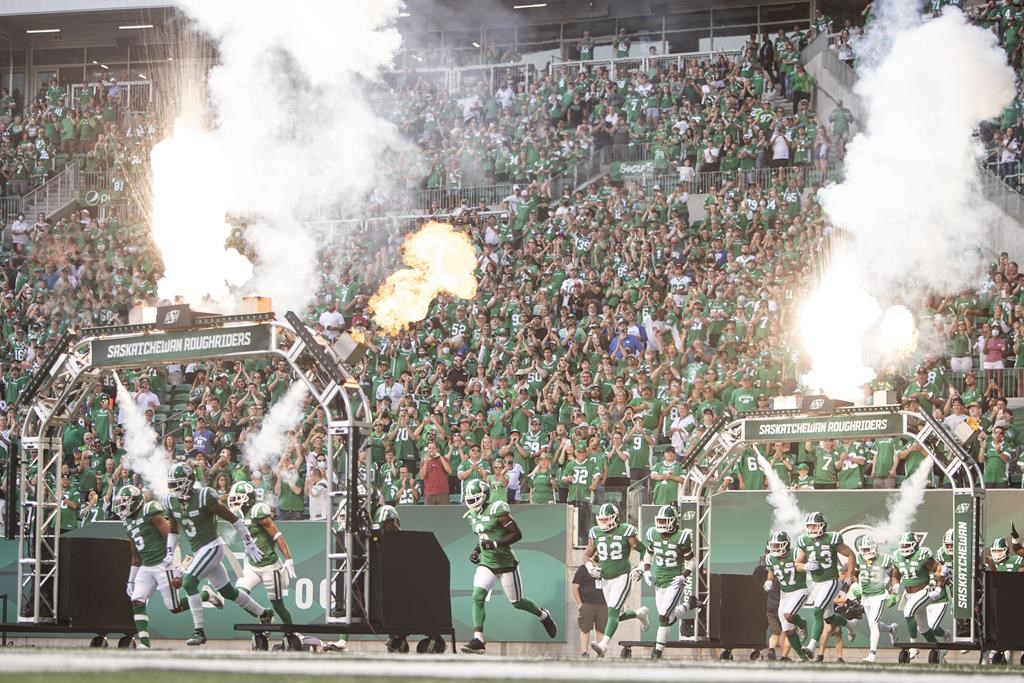The event begins Friday night when the Roughriders take on the Edmonton Elks and try to improve their record to 7-7 after losing back-to-back games to the Winnipeg Blue Bombers.  THE CANADIAN PRESS/Kayle Neis.