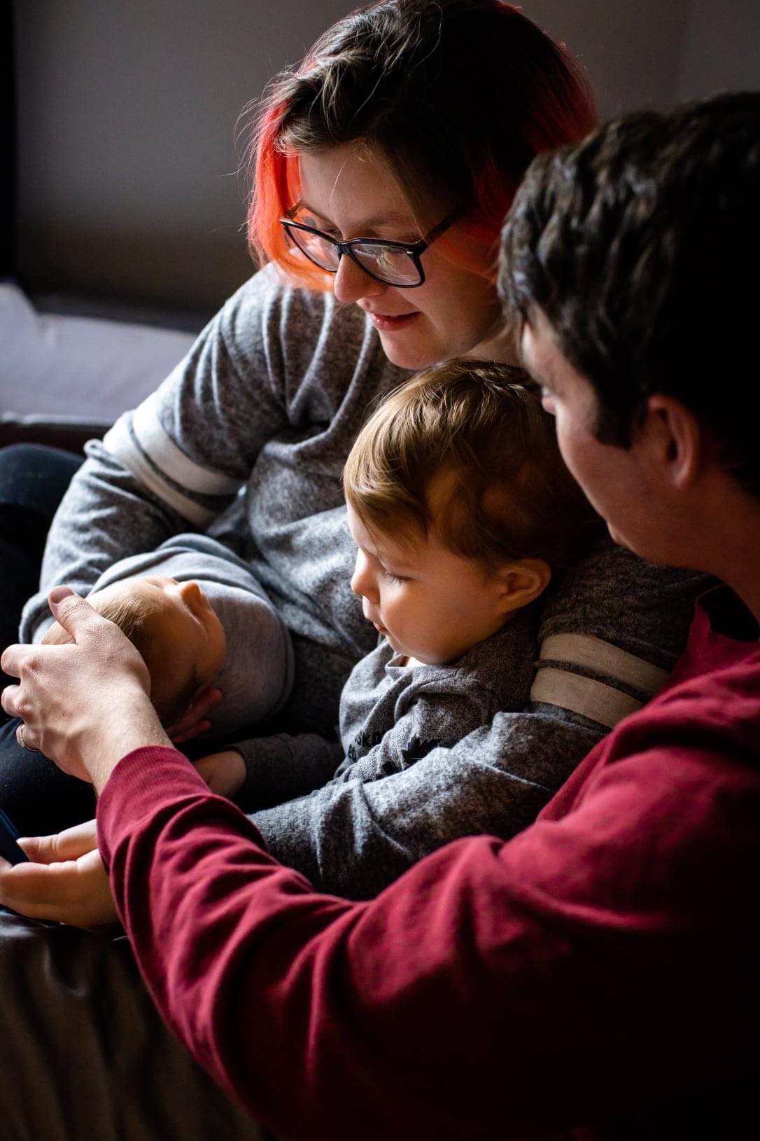 Samantha Tranter, pictured with her two children and husband. Tranter delayed having her second child due to the pandemic. Supplied