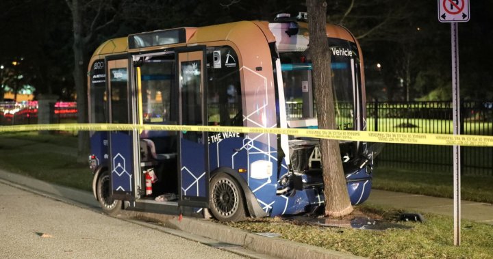 Autonomous bus was in manual mode when it crashed in Whitby, Durham police say