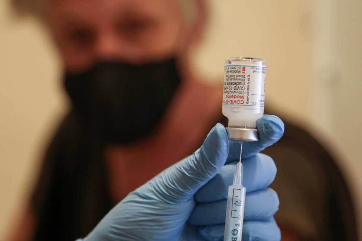 A COVID-19 vaccine vial is seen during the pandemic.