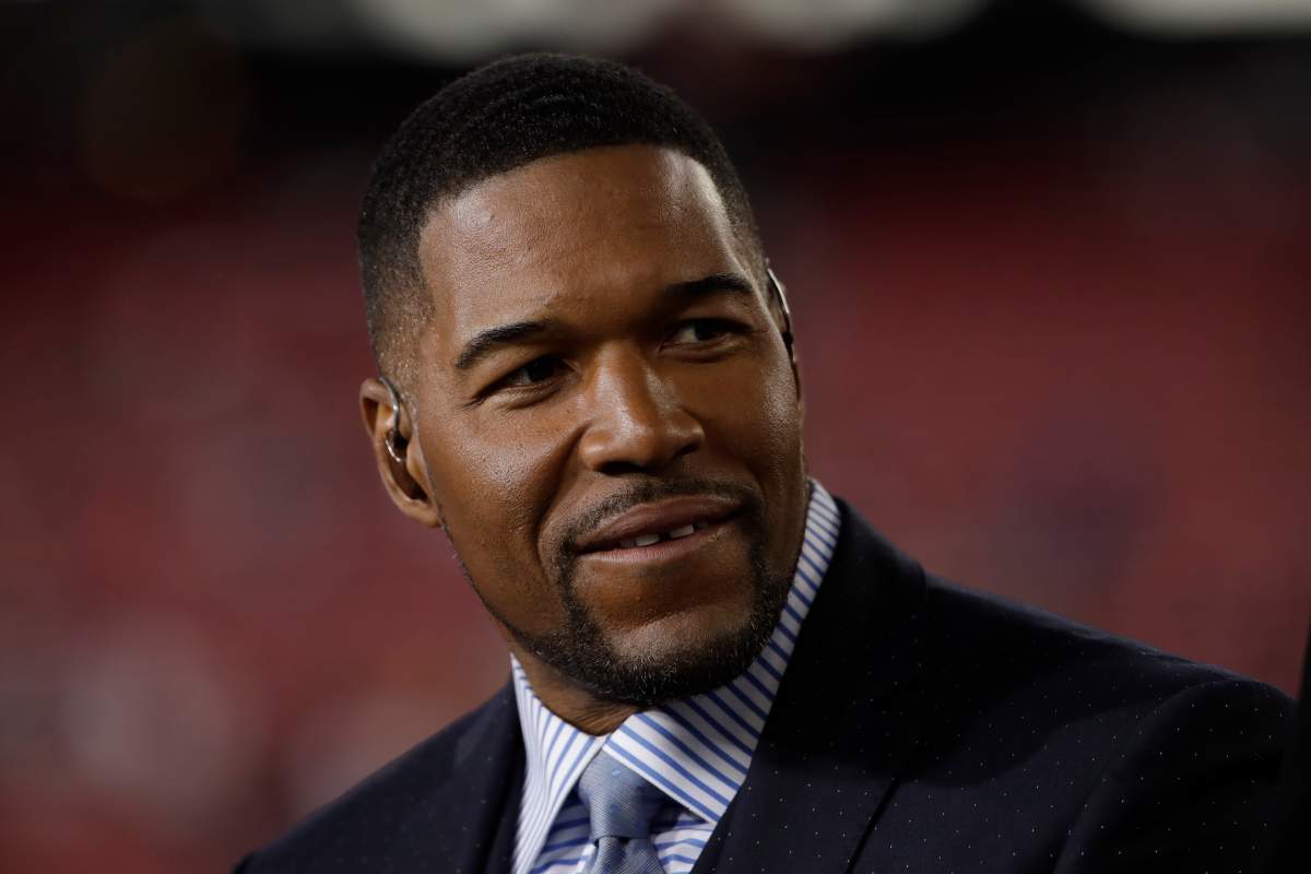 FILE – This Jan. 19, 2020 file photo shows Michael Strahan before the NFL NFC Championship football game between the San Francisco 49ers and the Green Bay Packers in Santa Clara, Calif.