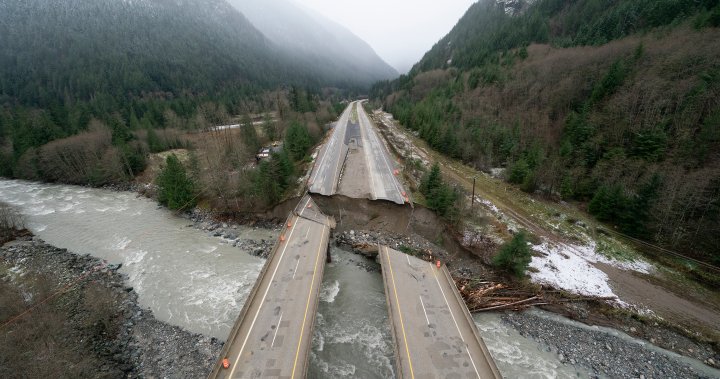 B.C. highway flood repair costs expected to balloon to $1 billion