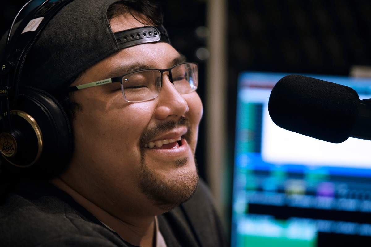 Davey Gott, NCI FM on-air personality of 'We Are The Manitoba Wakeup Crew' show, is photographed at the NCI studio in Winnipeg, Thursday, Dec. 9, 2021.