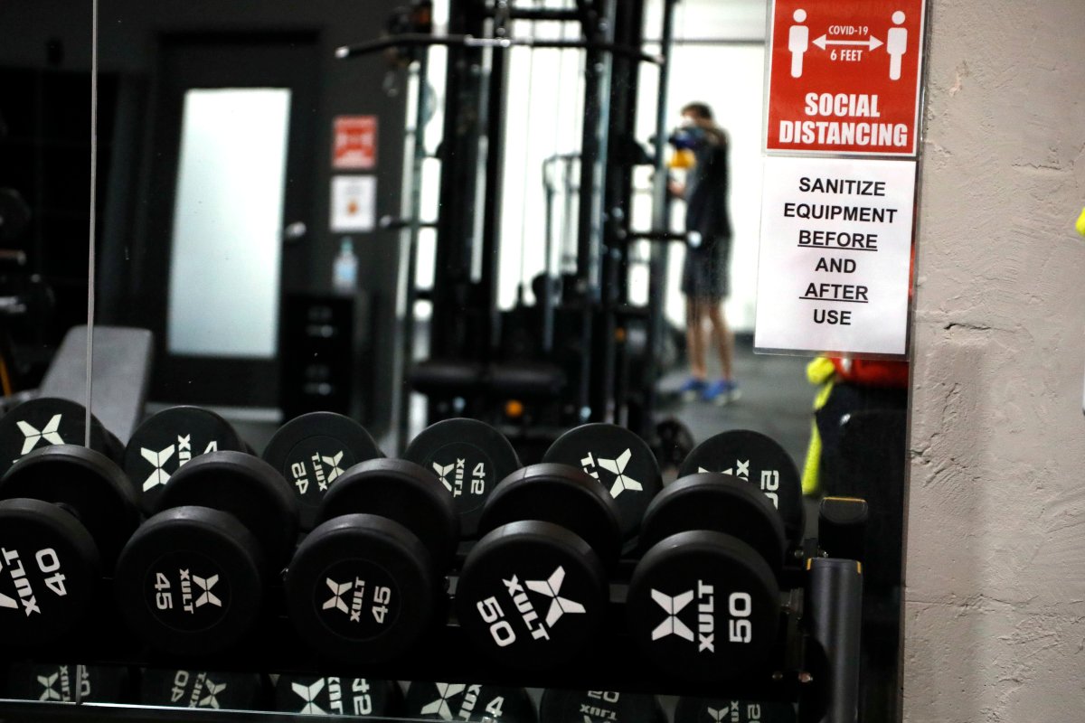 Gym equipment seen as gyms remain closed in B.C.