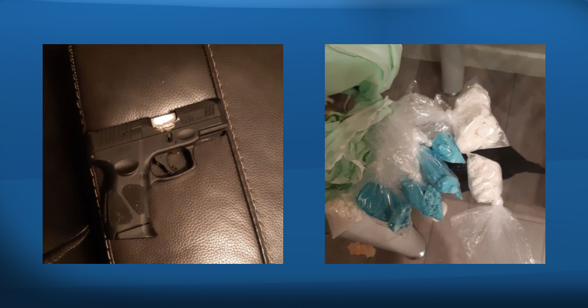 A gun and drugs seized by Calgary police. 