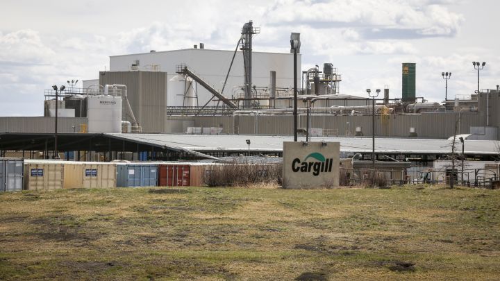 The Cargill beef plant in High River, Alta., is shown on Thursday, April 23, 2020. 